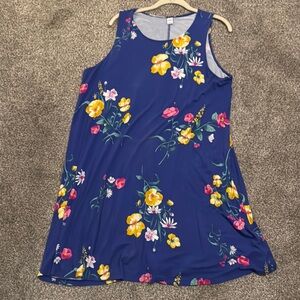 Old Navy Blue and Yellow Sleeveless Sundress